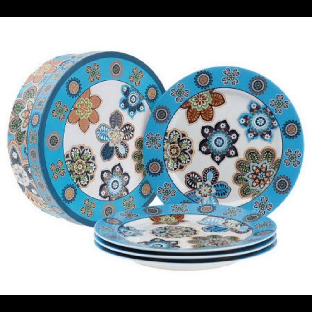 VERA BRADLEY Bali BLue Lunch Plates Salad Dessert